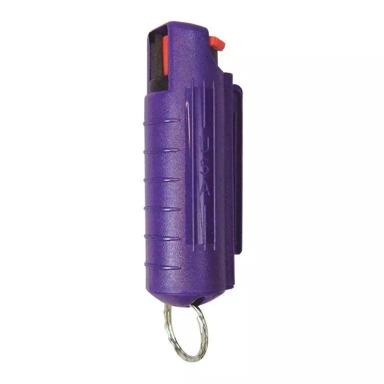 1/2 OZ. PEPPER SPRAY W/HARD CASE & KEY RING- PURPLE