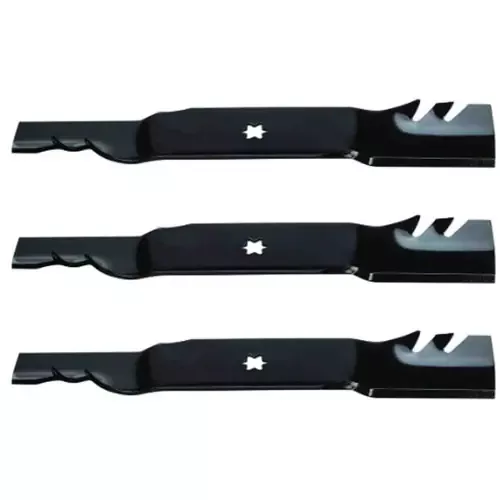 18-1/2″ Oregon Blade Kit(3 Pack) Compatible With CUB CADET OEM 742-0677 – 5/8 6 pt. star” Center Hole Diam._A5
