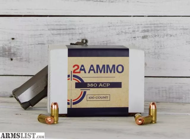 AMMO 380 ACP 100 COUNT5% OFF CODE ARMSLIST5 from 2AAmmo LLC near CAPE CORAL, Florida, USA