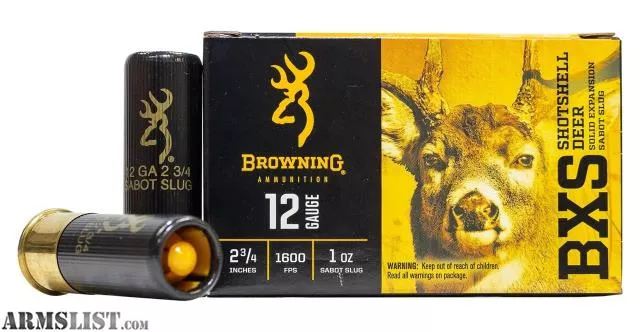 BROWNING 12 GAUGE 2-3/4 IN 1 OZ BXS SABOT DEER SLUG 100 ROUND CASE from LIMITLESS AMERICA near Washougal, Southwest Washington, WA