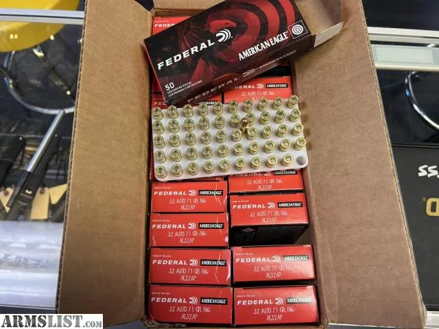 Federal AE32AP American Eagle 32 ACP 71 gr Full Metal Jacket (FMJ) 50 Bx from Wildboy Firearm & Ammunition near Las Vegas, NV