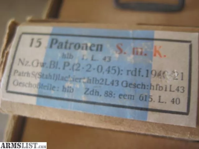 GERMAN 8MM S.M.K. PATRONE 300RD BATTLE PACK Original WWII German ammunition from Citywide Supply L.L.C. near South Tucson, Tucson, AZ