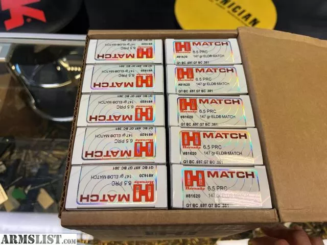 Hornady 81620 Match 6.5 PRC 147 gr Extremely Low Drag-Match (ELDM) 20 Bx from Wildboy Firearm & Ammunition near Las Vegas, NV