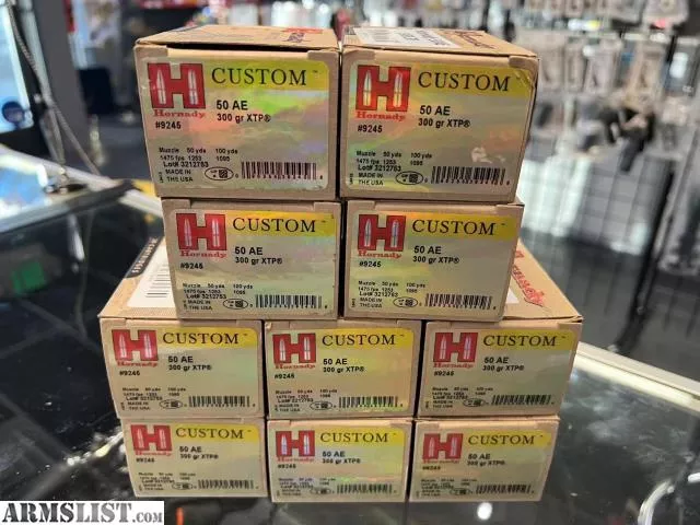 Hornady 9245 Custom 50 AE 300 gr XTP Hollow Point 20 Bx/ 10 Cs from Wildboy Firearm & Ammunition near Las Vegas, NV