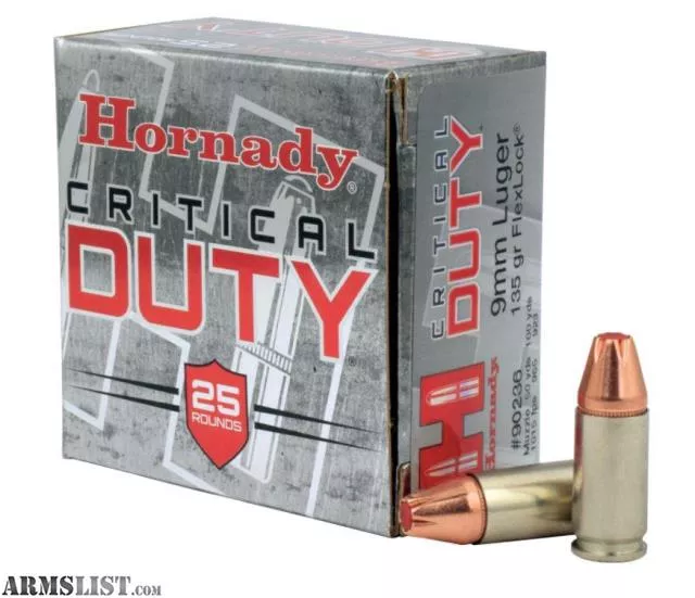 Hornady Critical Duty 9mm 135 Grain Flexlock Ammunition 90236 from Gilberts Gun Shop LLC near Frankfort, KY