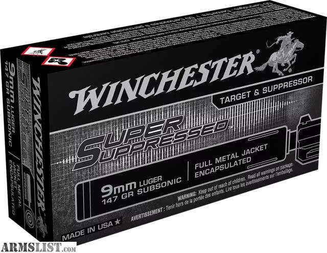 Winchester 9mm Super Suppressed 147gr Subsonic Ammo 500 rounds from Vegas Firearms near Henderson, Las Vegas, NV